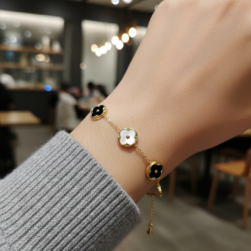 Two-Tone Clover Bracelet