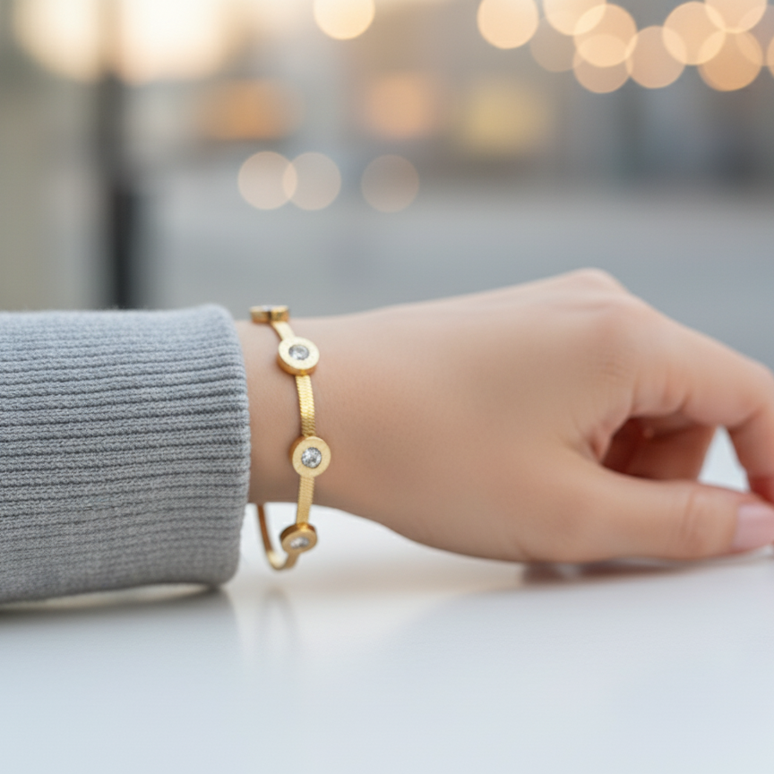 Golden Disc Bracelet