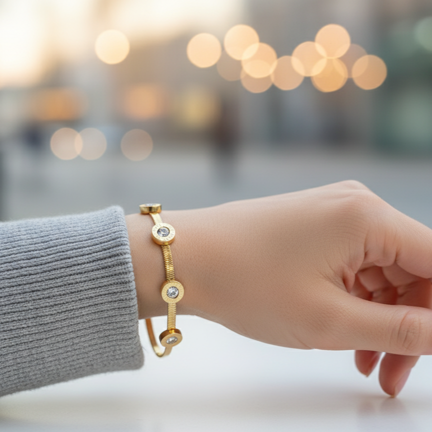 Golden Disc Bracelet