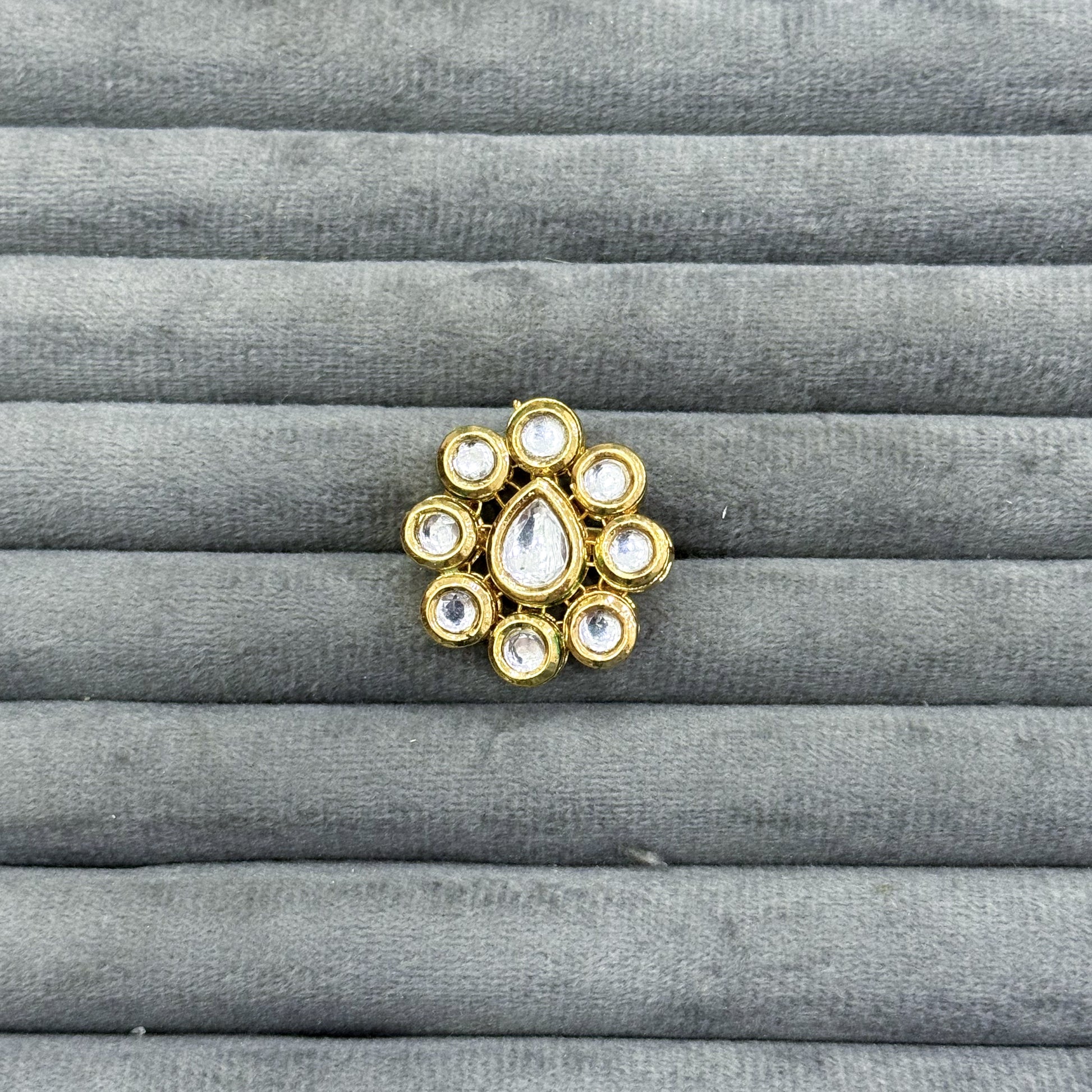 PEAR CENTER KUNDAN RINGS