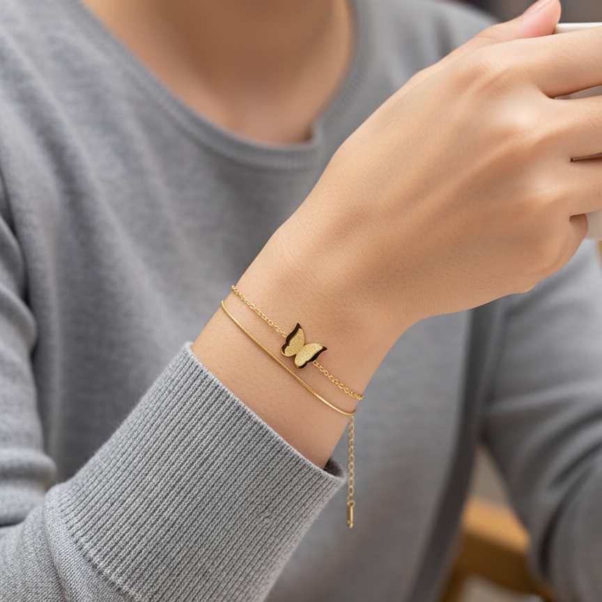 Golden Butterfly Bracelet
