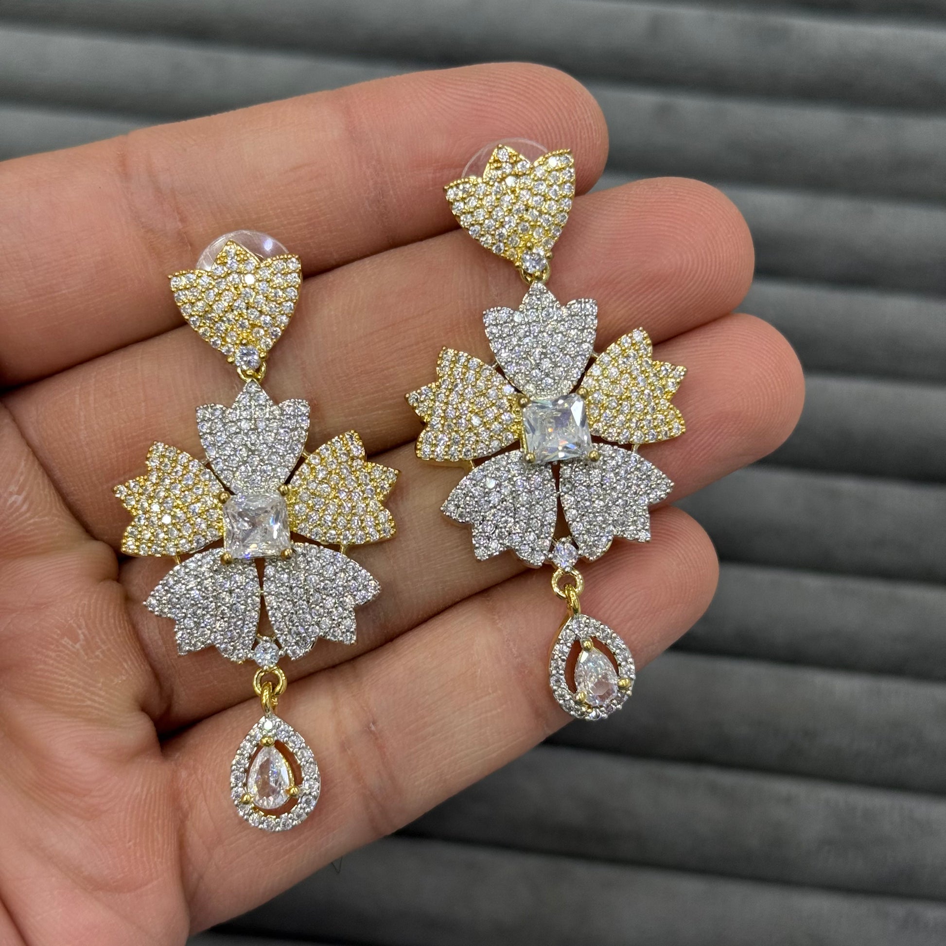 GOLDEN FUSION ZIRCON EARRINGS