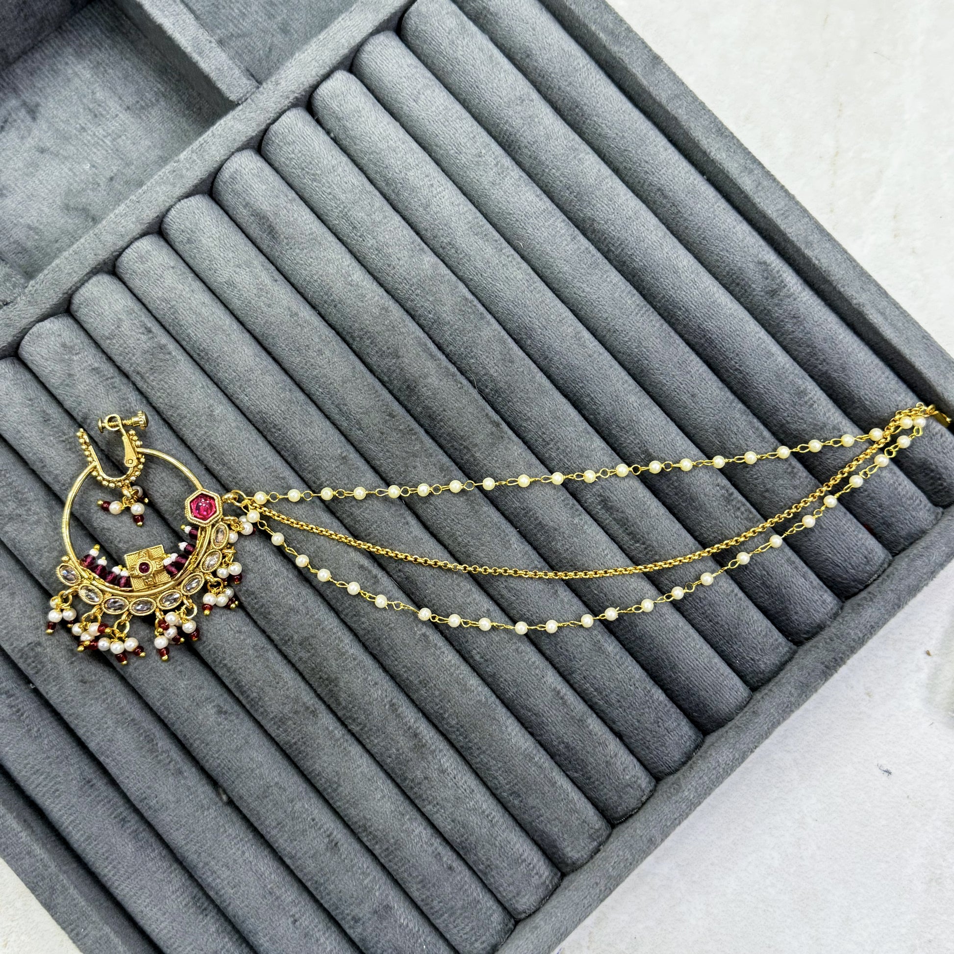 RUBY MONARCH NOSE RING