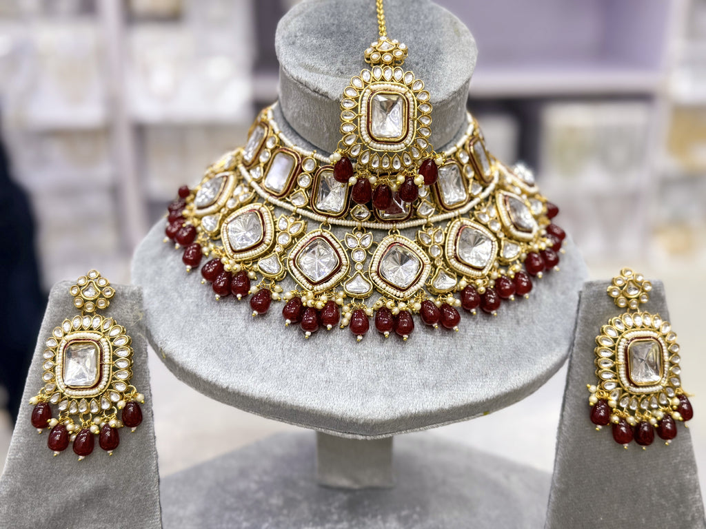 IMPERIA GEOMETRIC KUNDAN NECKLACE SET