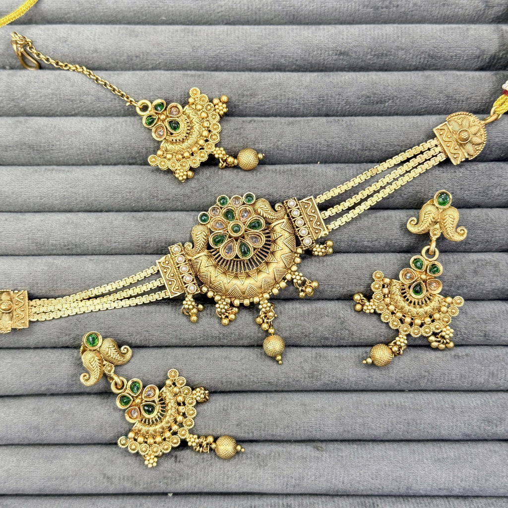 CHANDRA HAAR RAJWARI CHOKER SET
