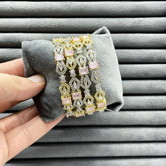 GEOMETRIC KNOT ZIRCON BANGLES