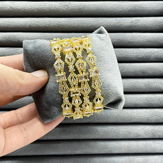 GEOMETRIC KNOT ZIRCON BANGLES