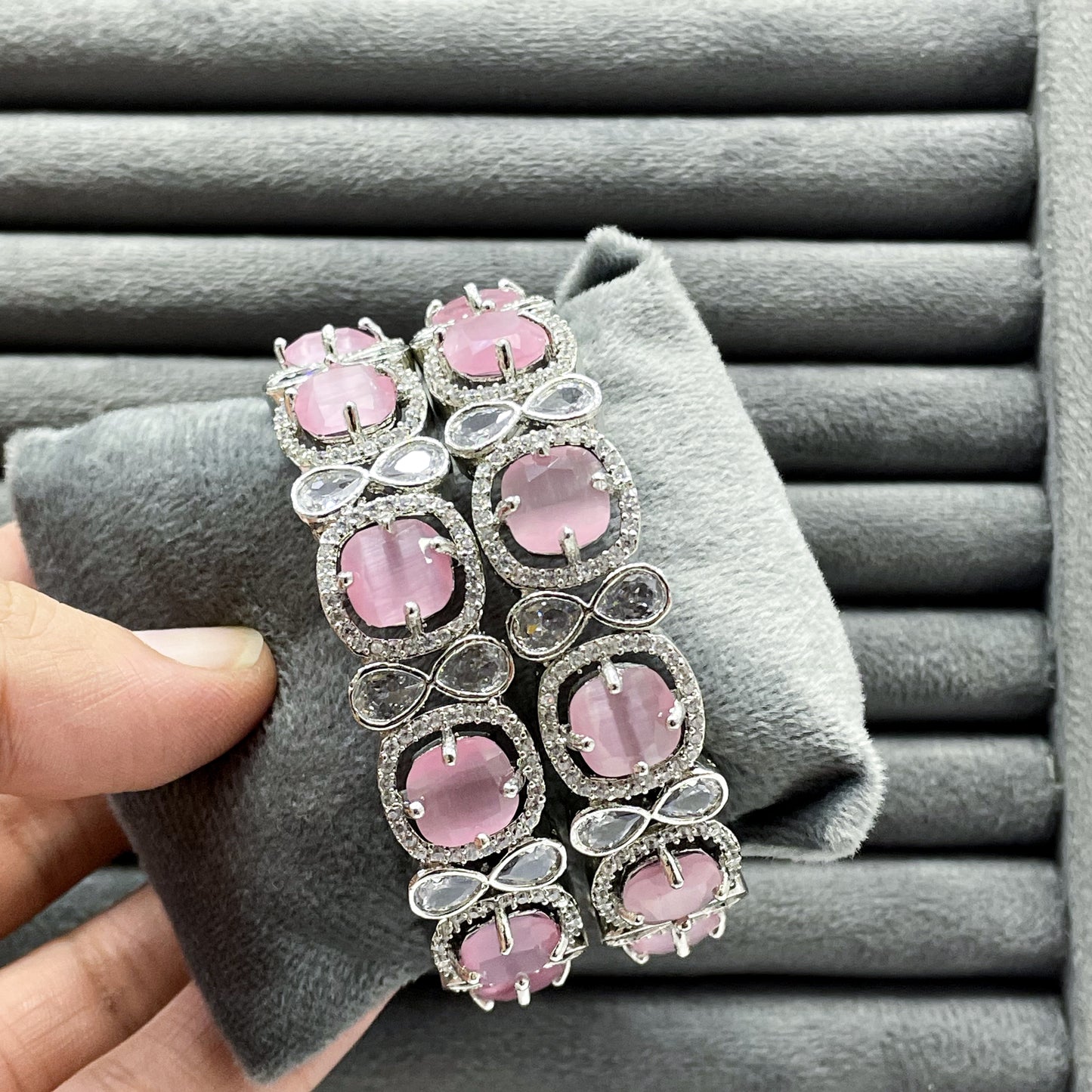 INFINITY HALO ZIRCON BANGLES