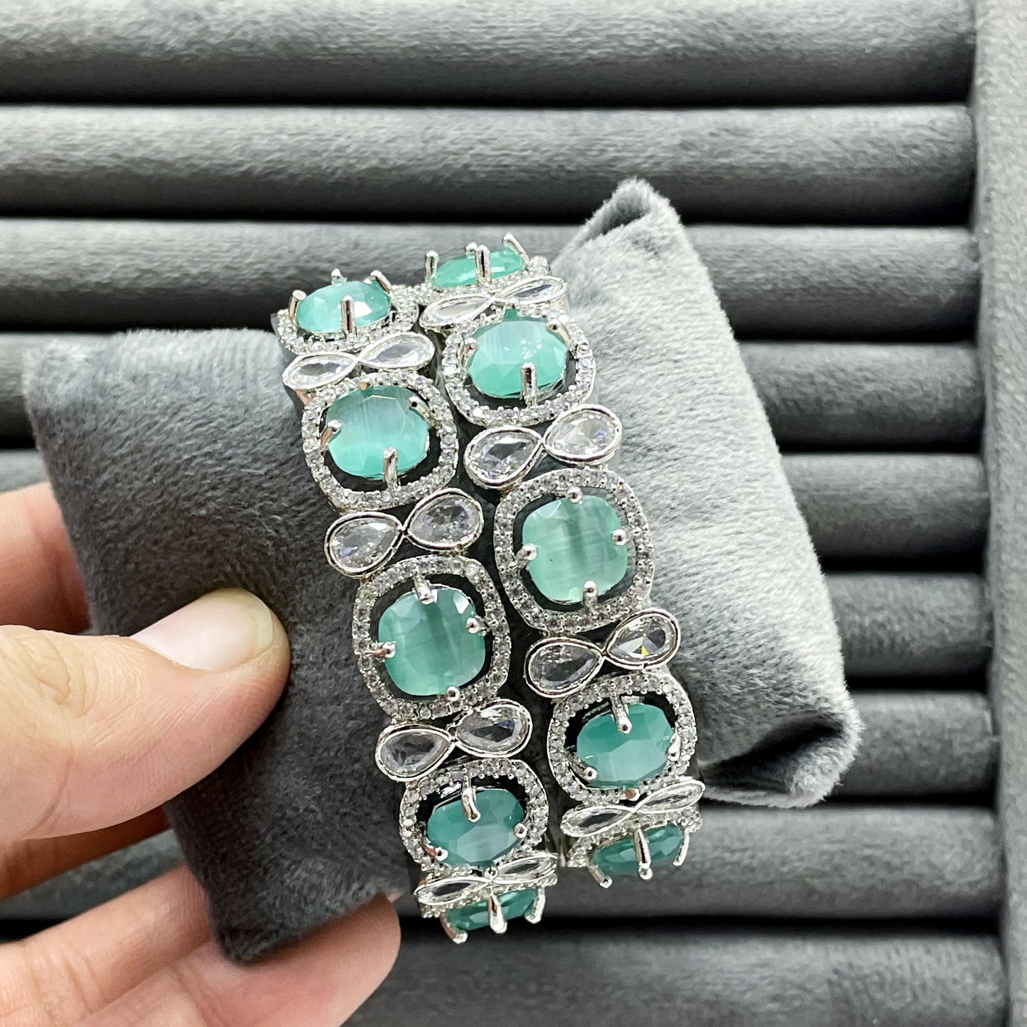 INFINITY HALO ZIRCON BANGLES