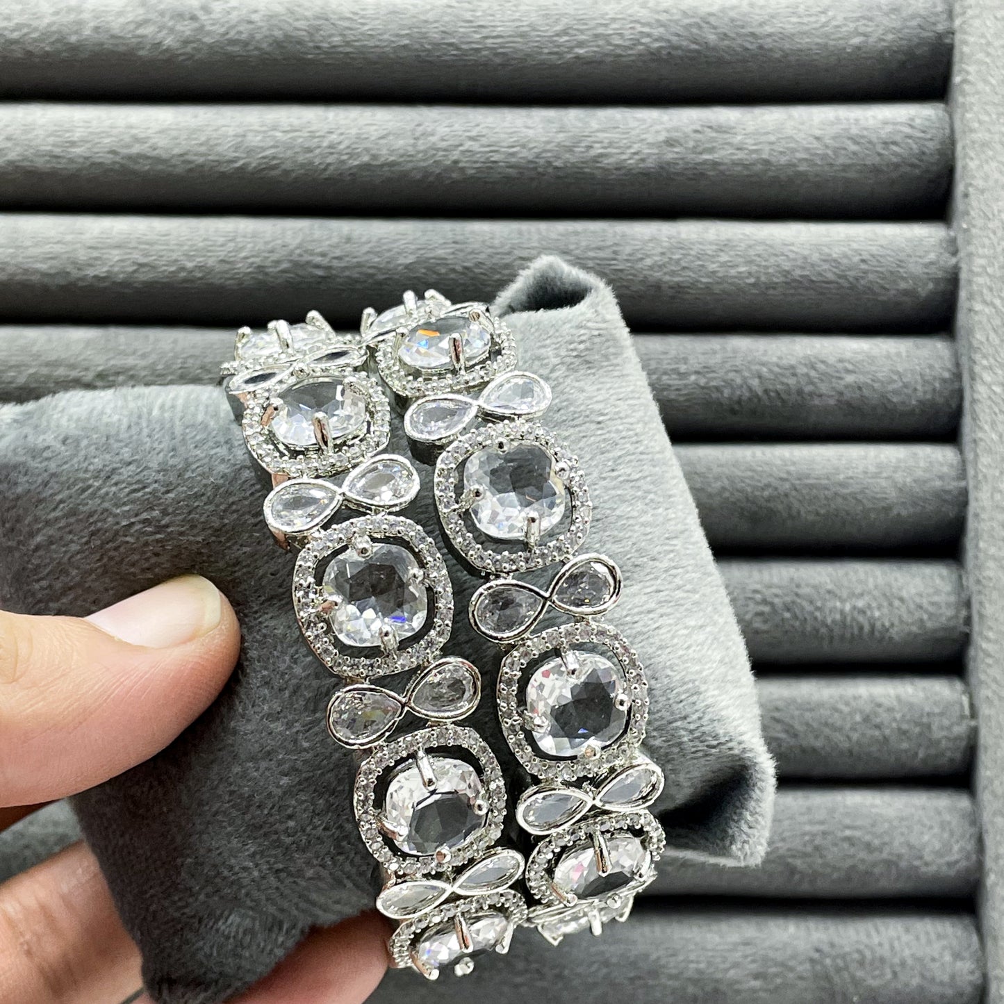 INFINITY HALO ZIRCON BANGLES