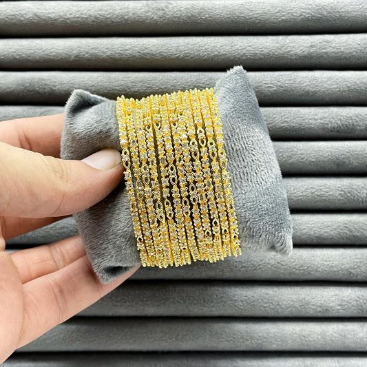 CROWN LATTICE ZIRCON BANGLES