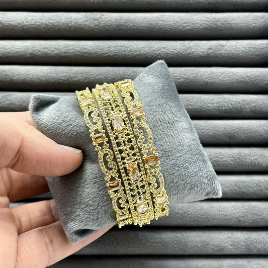 FILIGREE CROWN ZIRCON BANGLES