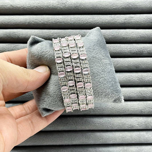 ILLUMINATED LATTICE ZIRCON BANGLES