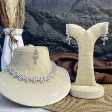 Silver Wave Zircon NECKLACE SET