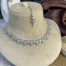 Silver Wave Zircon NECKLACE SET