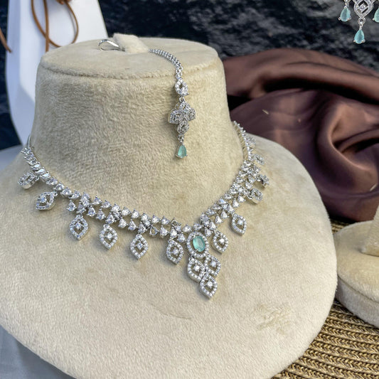 Argent Lace Zircon NECKLACE SET