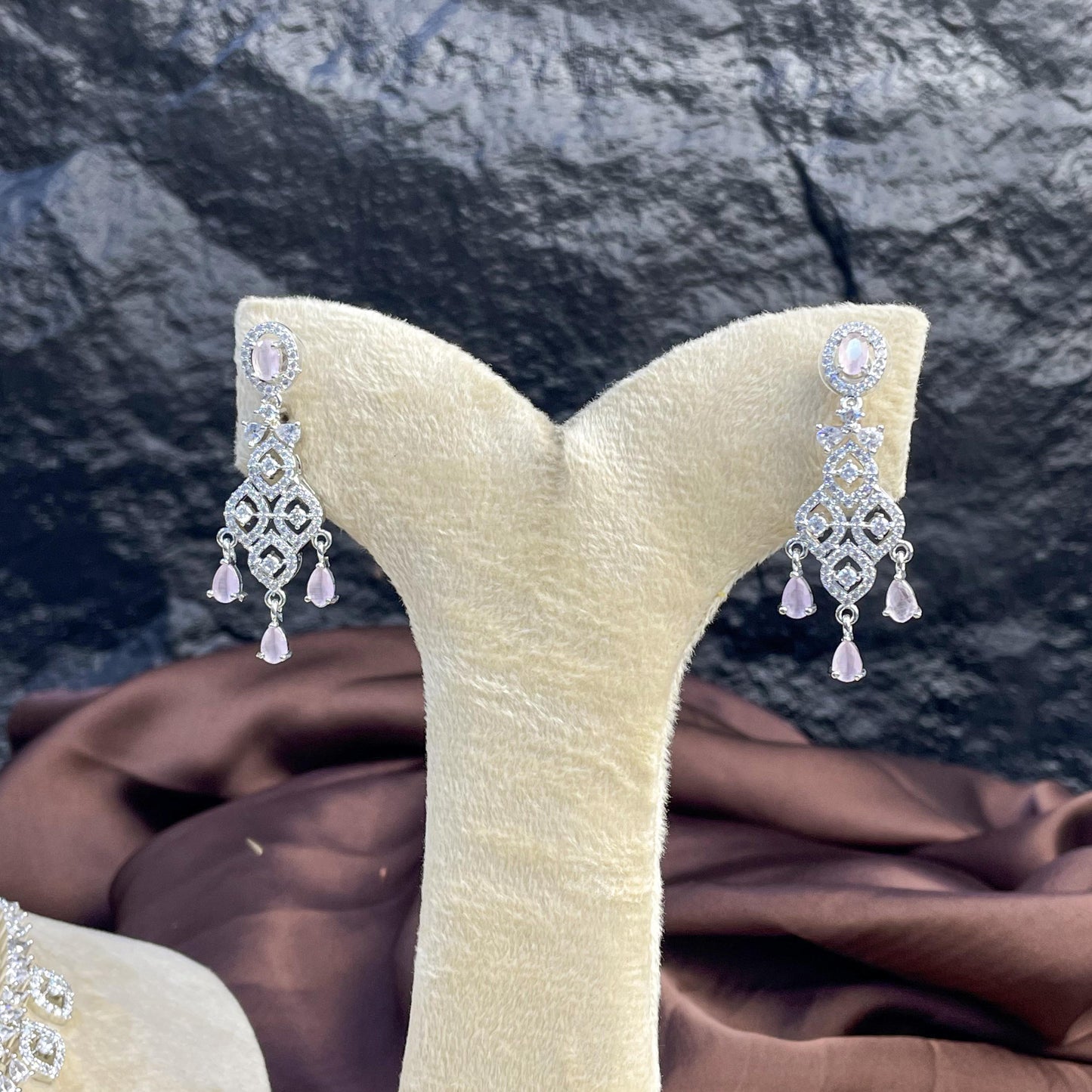 Argent Lace Zircon NECKLACE SET