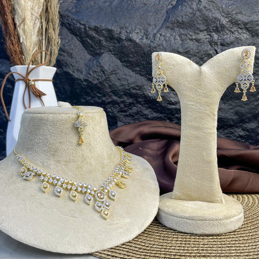 Filigree Drop Zircon NECKLACE SET