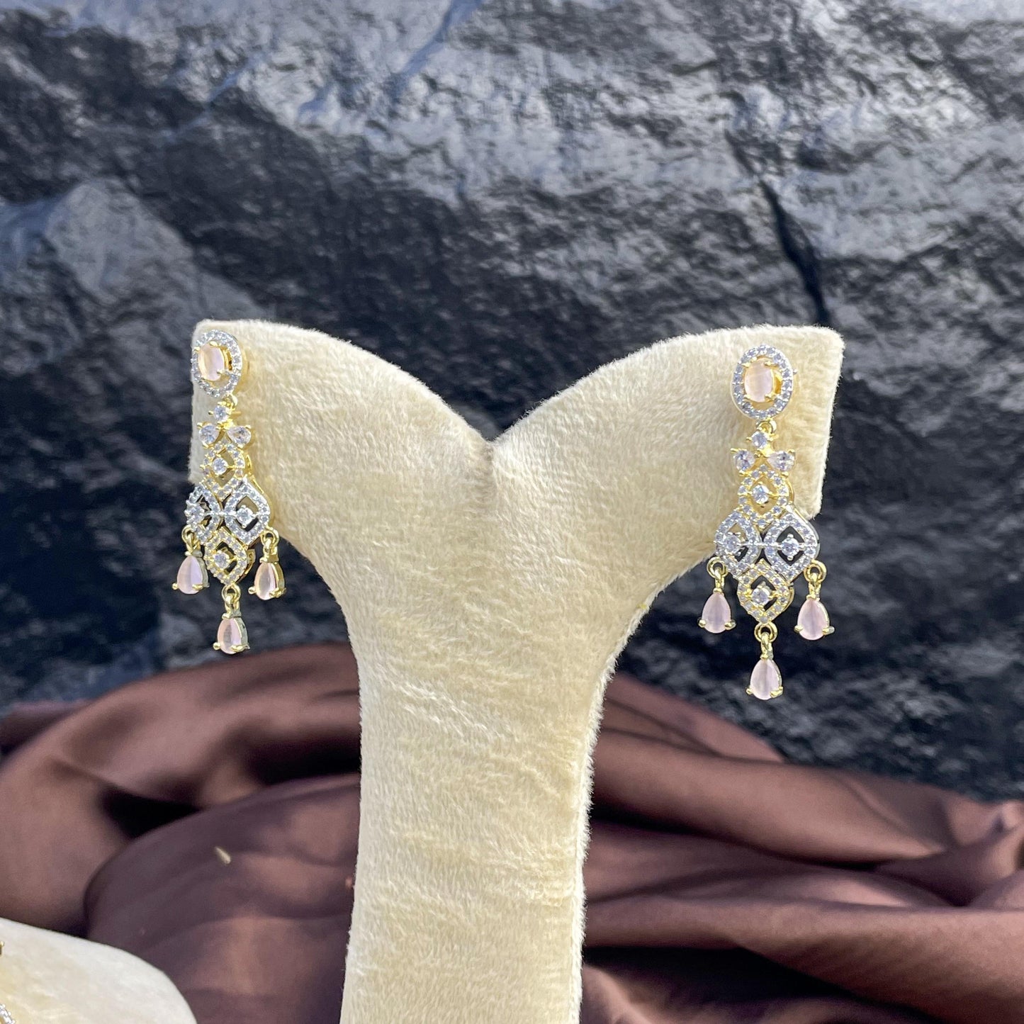 Filigree Drop Zircon NECKLACE SET