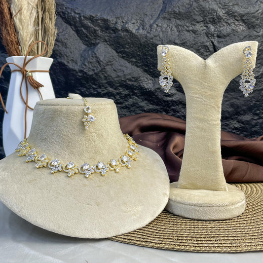 Floral Crest Zircon NECKLACE SET