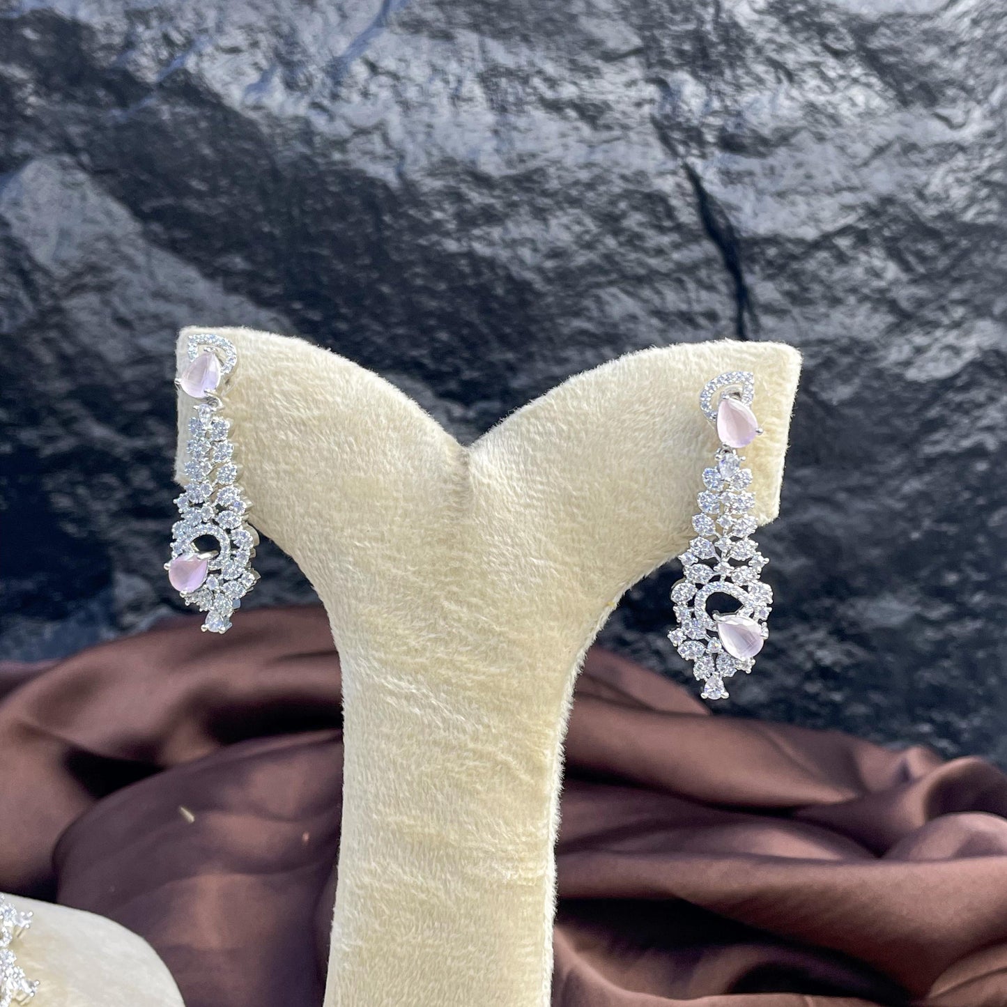 Argent Floral Zircon NECKLACE SET