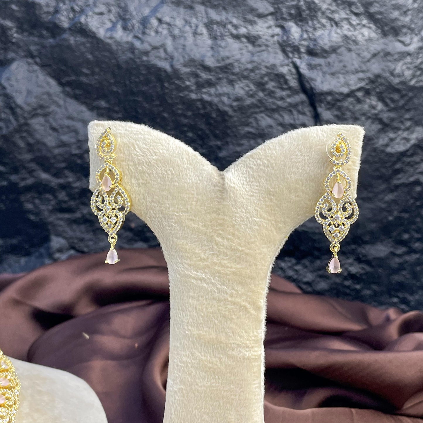 Golden Scroll Zircon NECKLACE SET