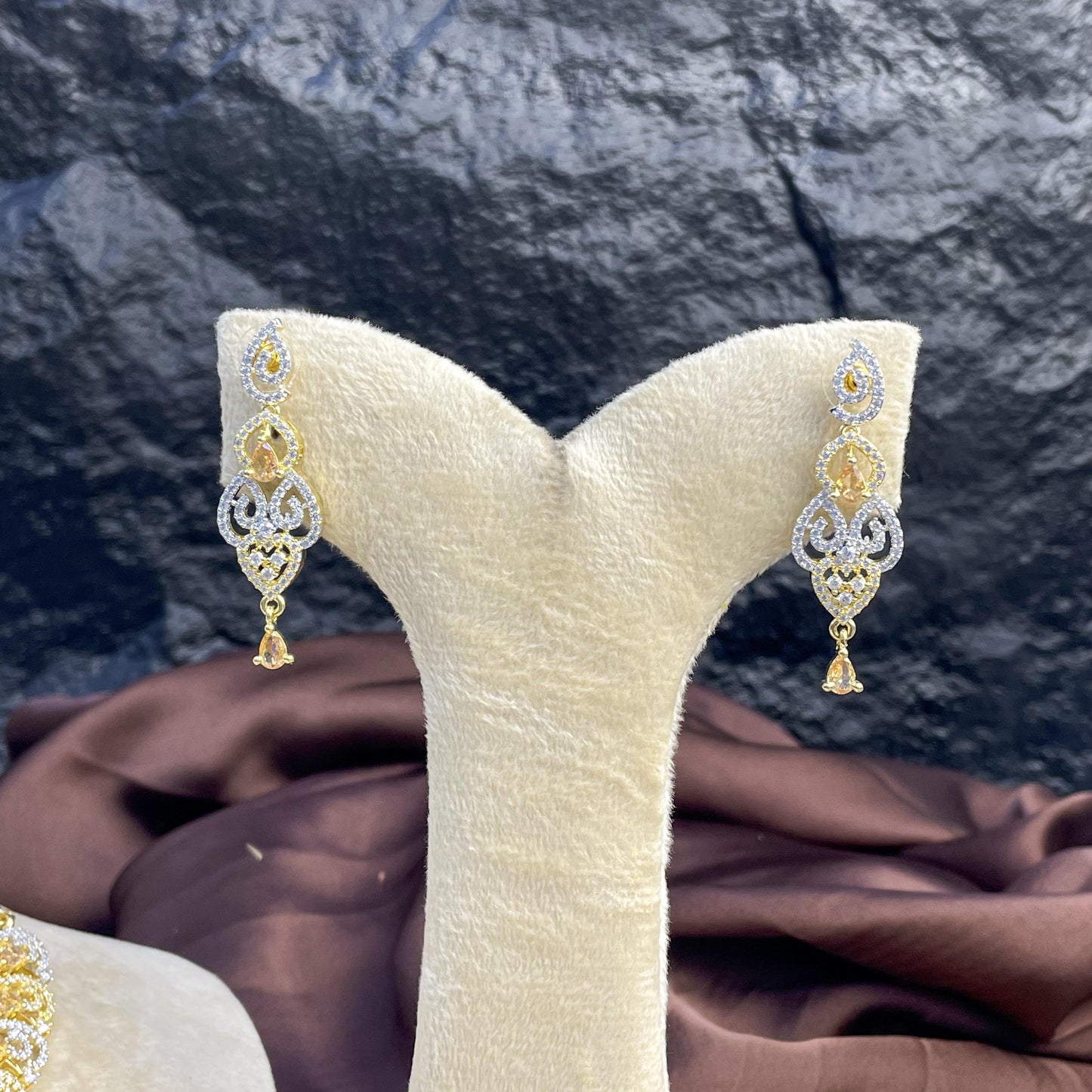 Leafy Marquise Zircon NECKLACE SET