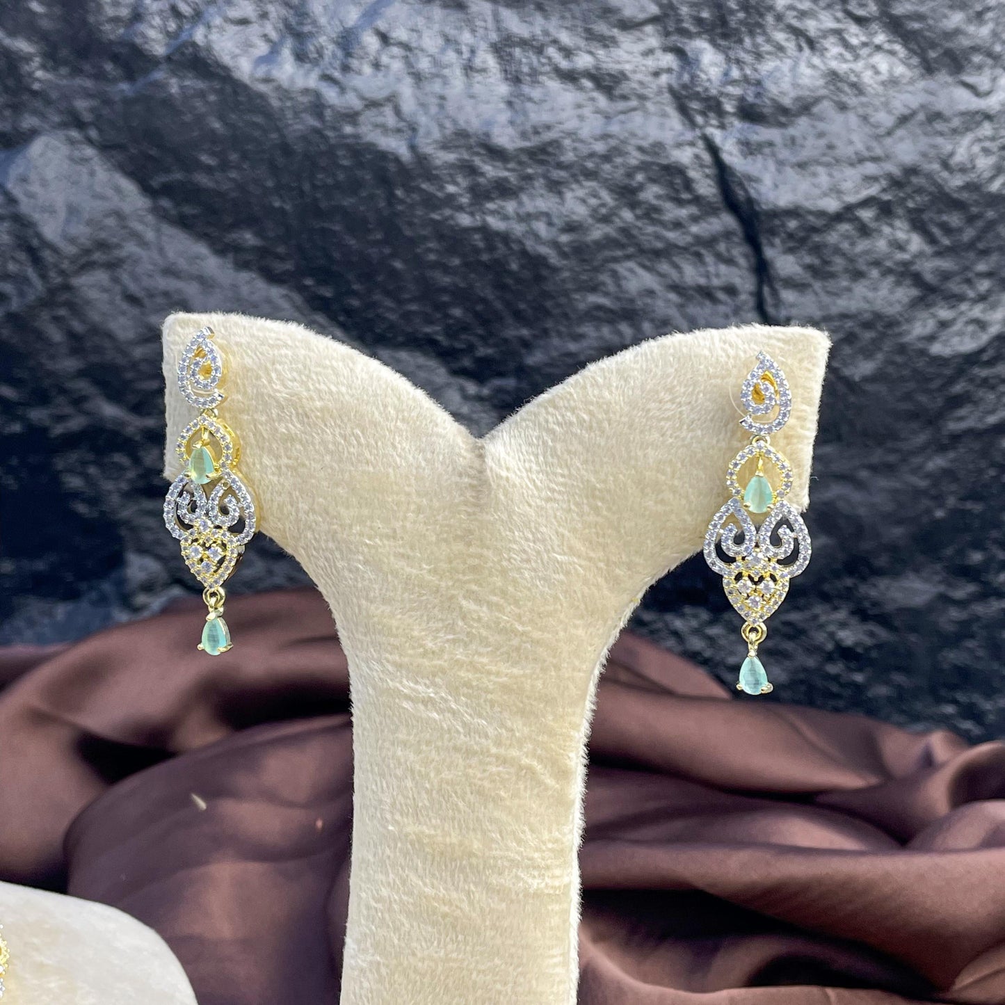 Leafy Marquise Zircon NECKLACE SET