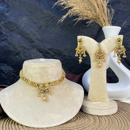 RAJWARI MEHRAAB BLOSSOM NECKLACE SET