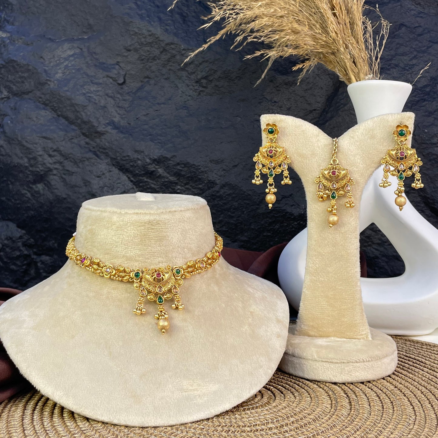 RAJWARI MEHRAAB BLOSSOM NECKLACE SET