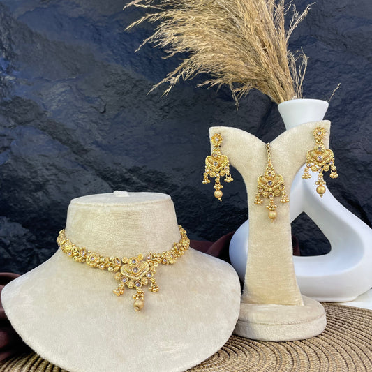 RAJWARI ROMANTIC HEART NECKLACE SET