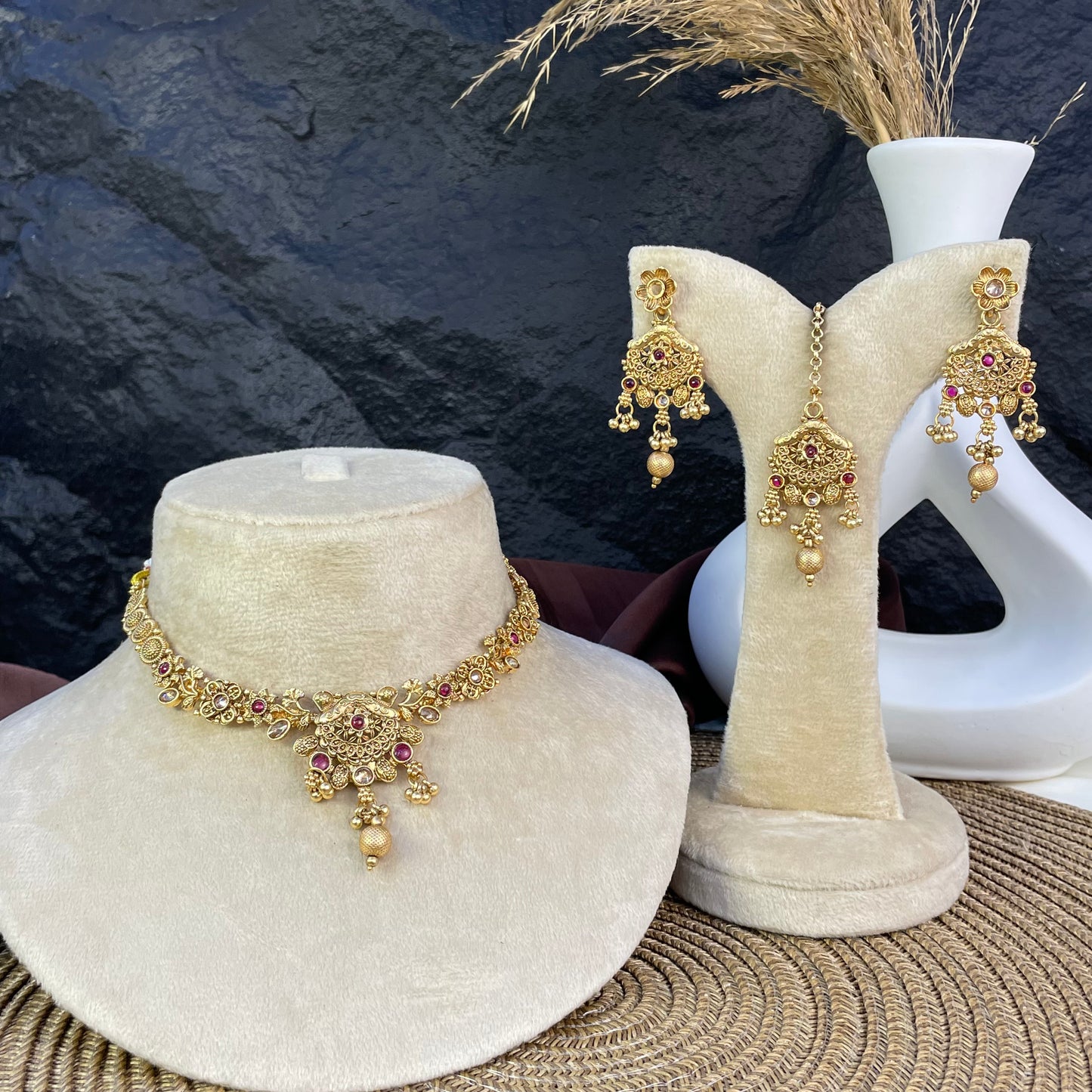 RAJWARI ARTISAN BLOSSOM NECKLACE SET