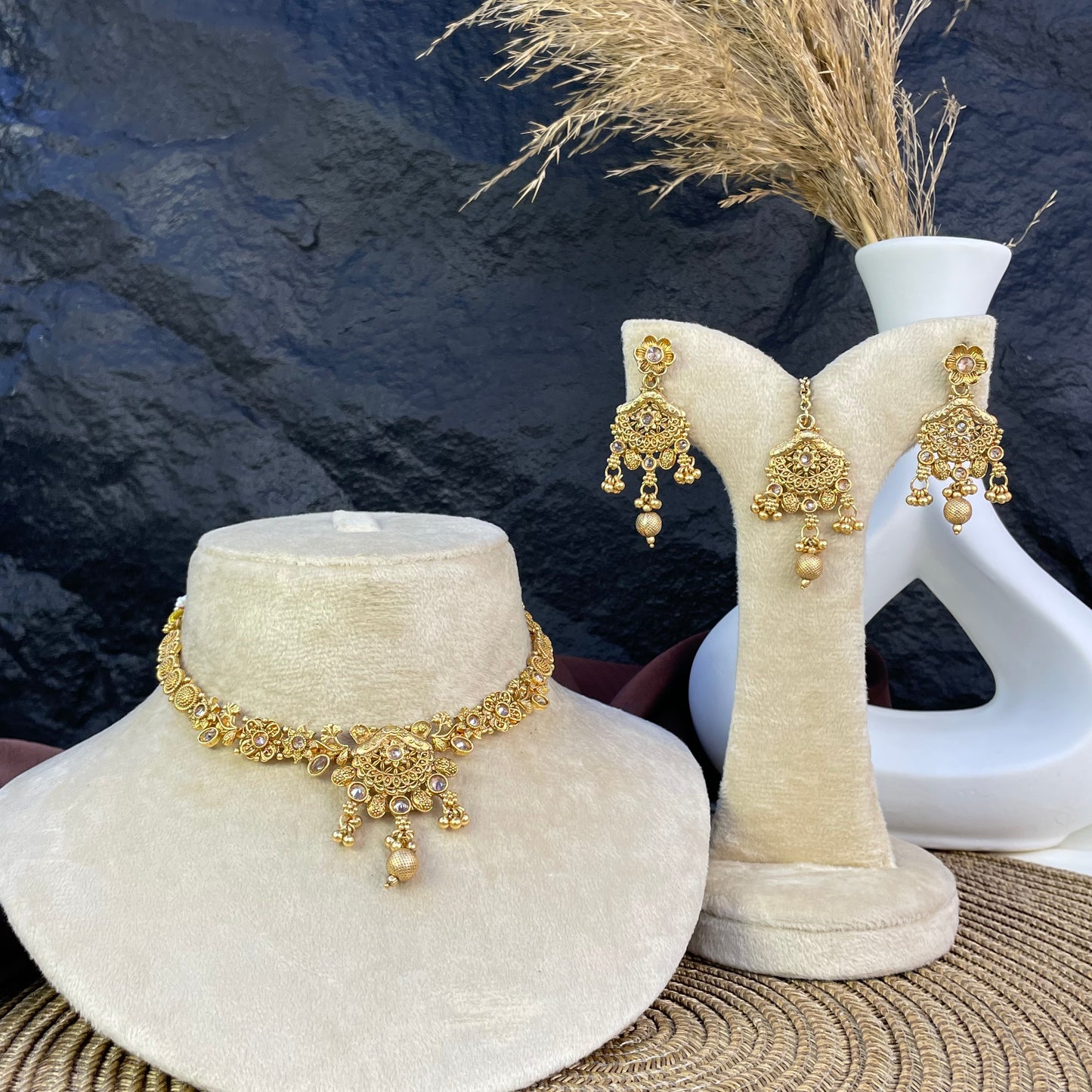 RAJWARI ARTISAN BLOSSOM NECKLACE SET