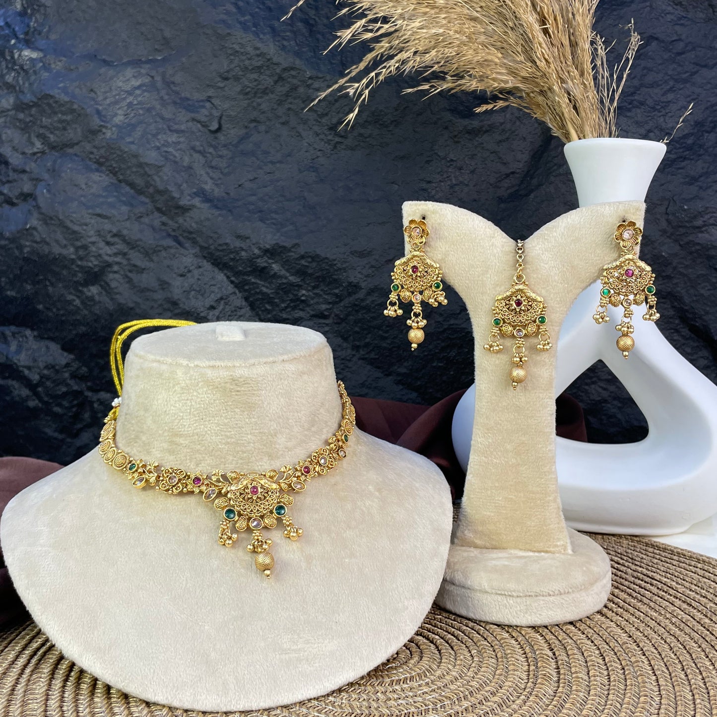 RAJWARI ARTISAN BLOSSOM NECKLACE SET