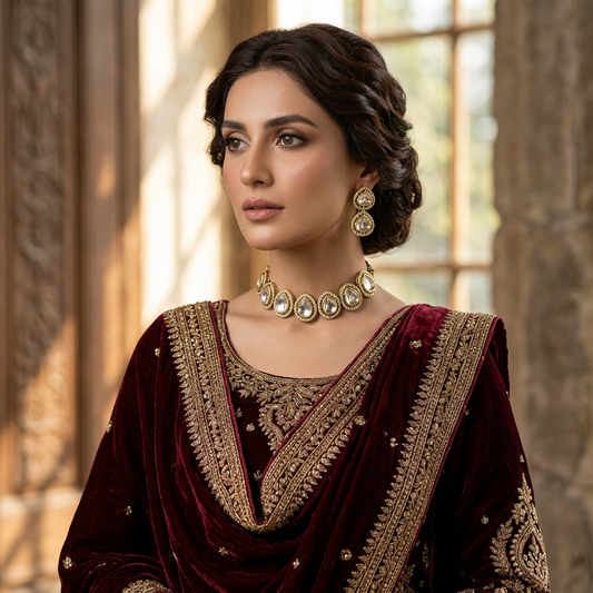 Aabroo Charm Kundan Choker