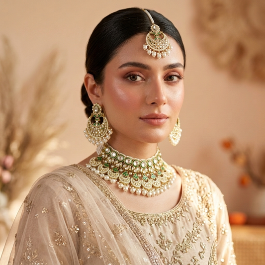 CHAND-SHIKHAR SEMI-CIRCULAR KUNDAN NECKLACES