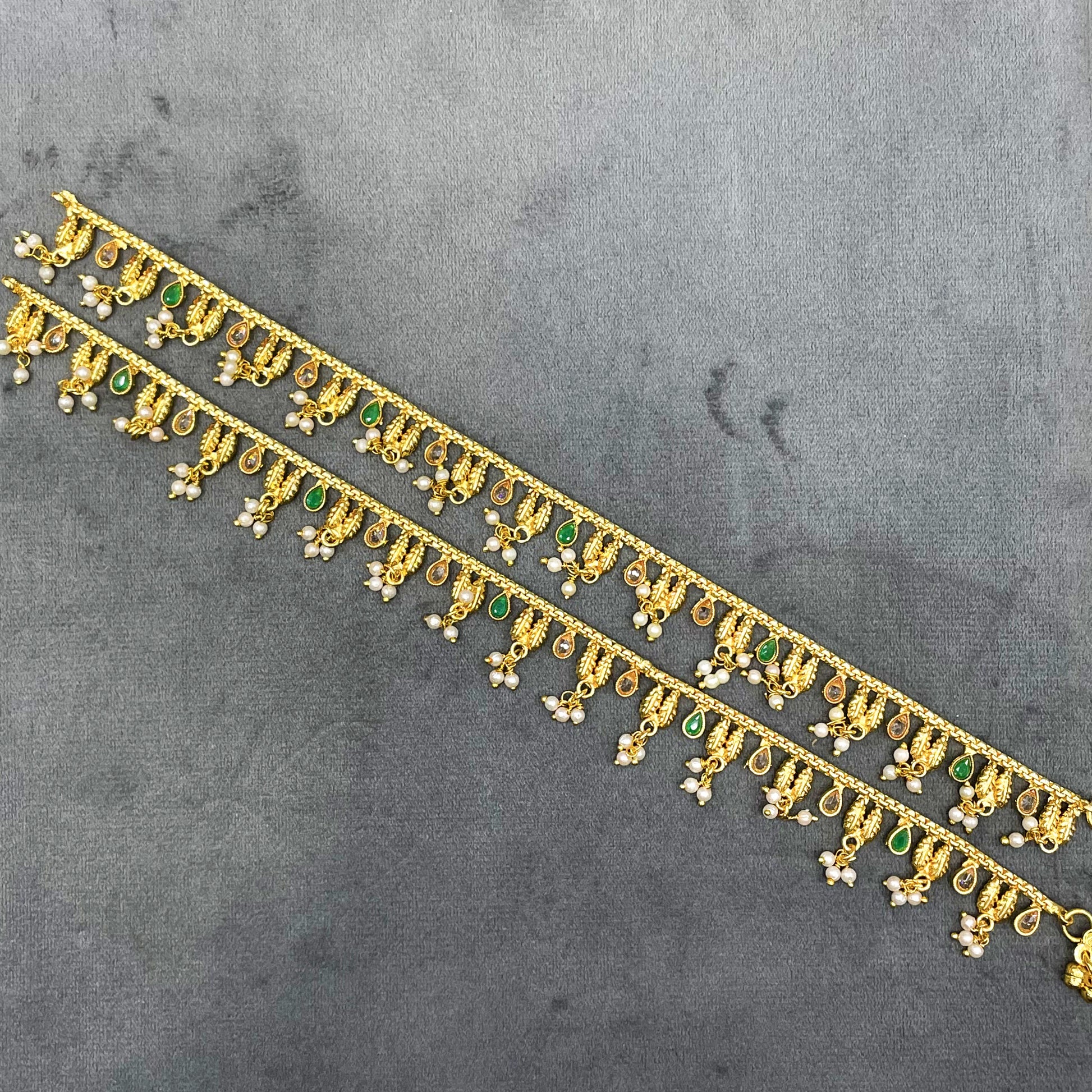 Heritage Charm Polki Copper Payal