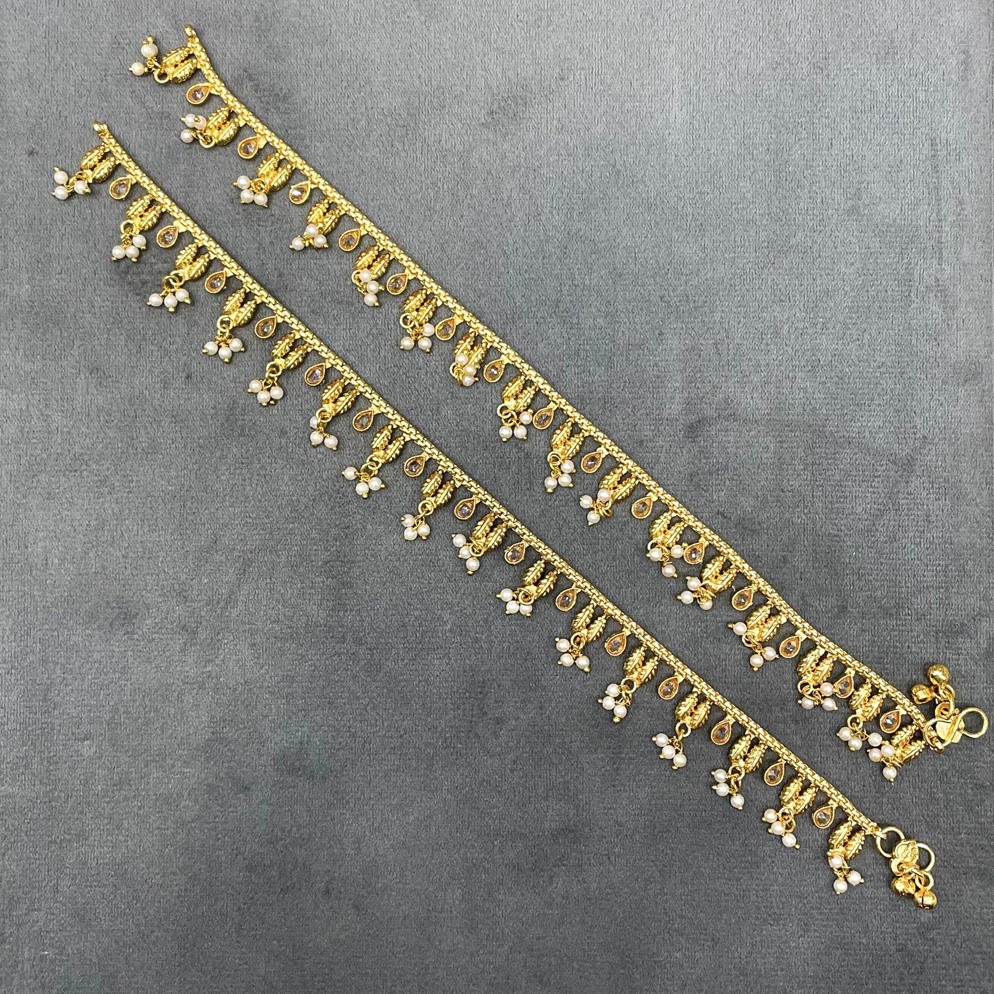 Heritage Charm Polki Copper Payal