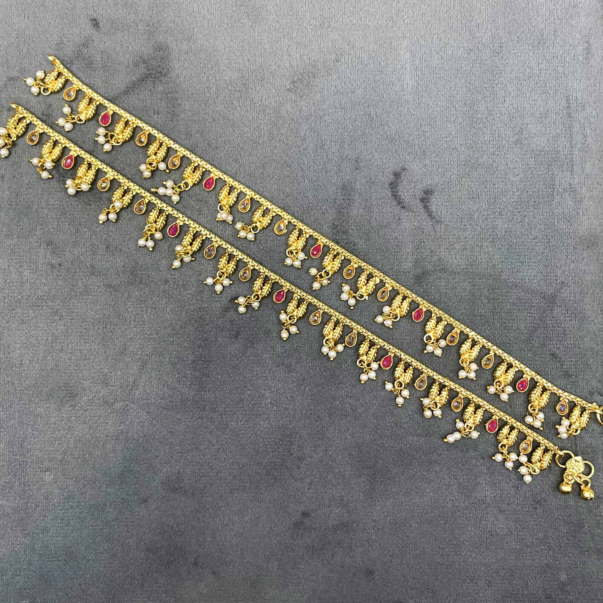 Heritage Charm Polki Copper Payal