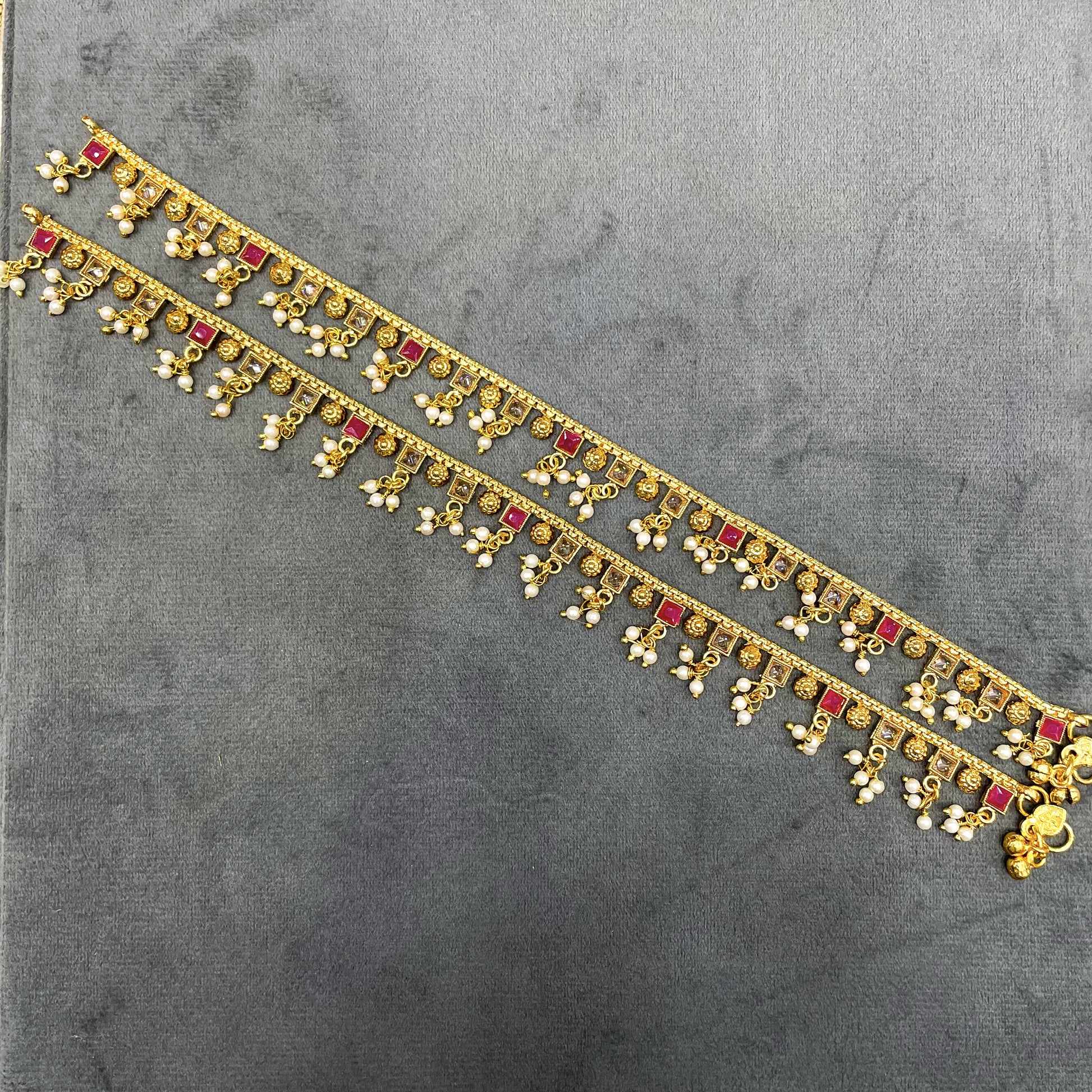 Eternal Radiance Polki Copper Payal