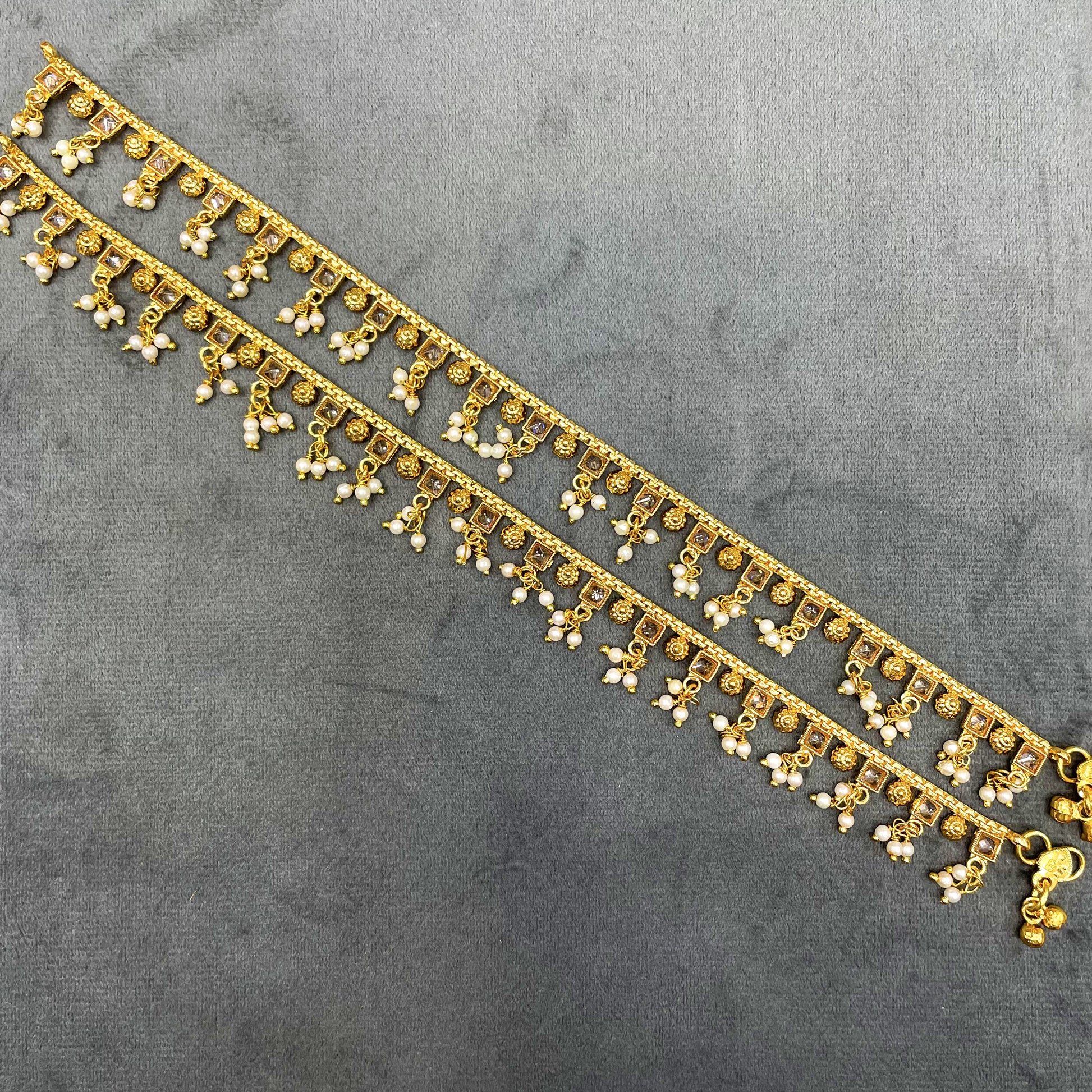 Eternal Radiance Polki Copper Payal