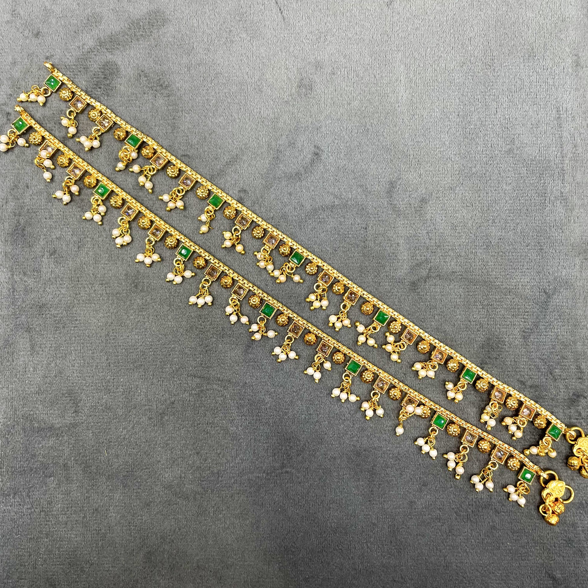 Eternal Radiance Polki Copper Payal