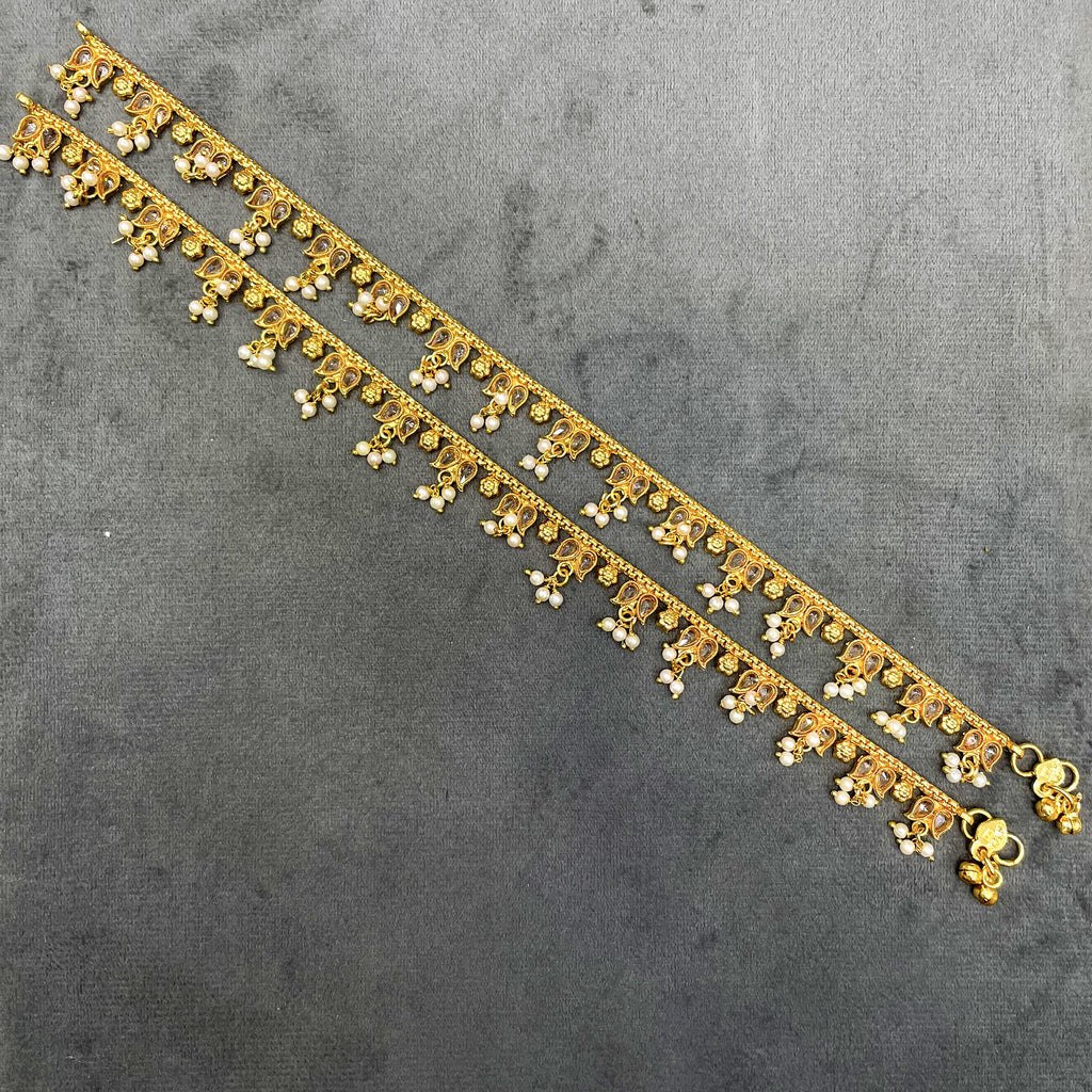 Festive Glow Polki Copper Payal