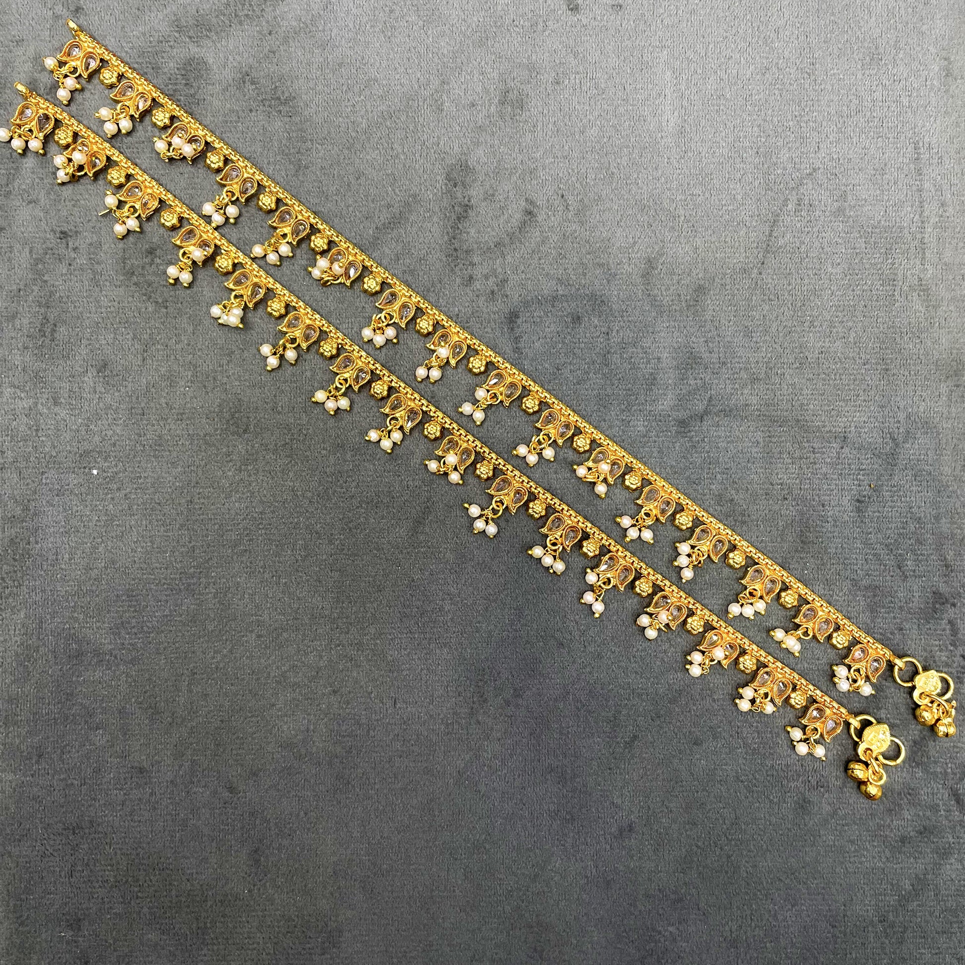 Festive Glow Polki Copper Payal