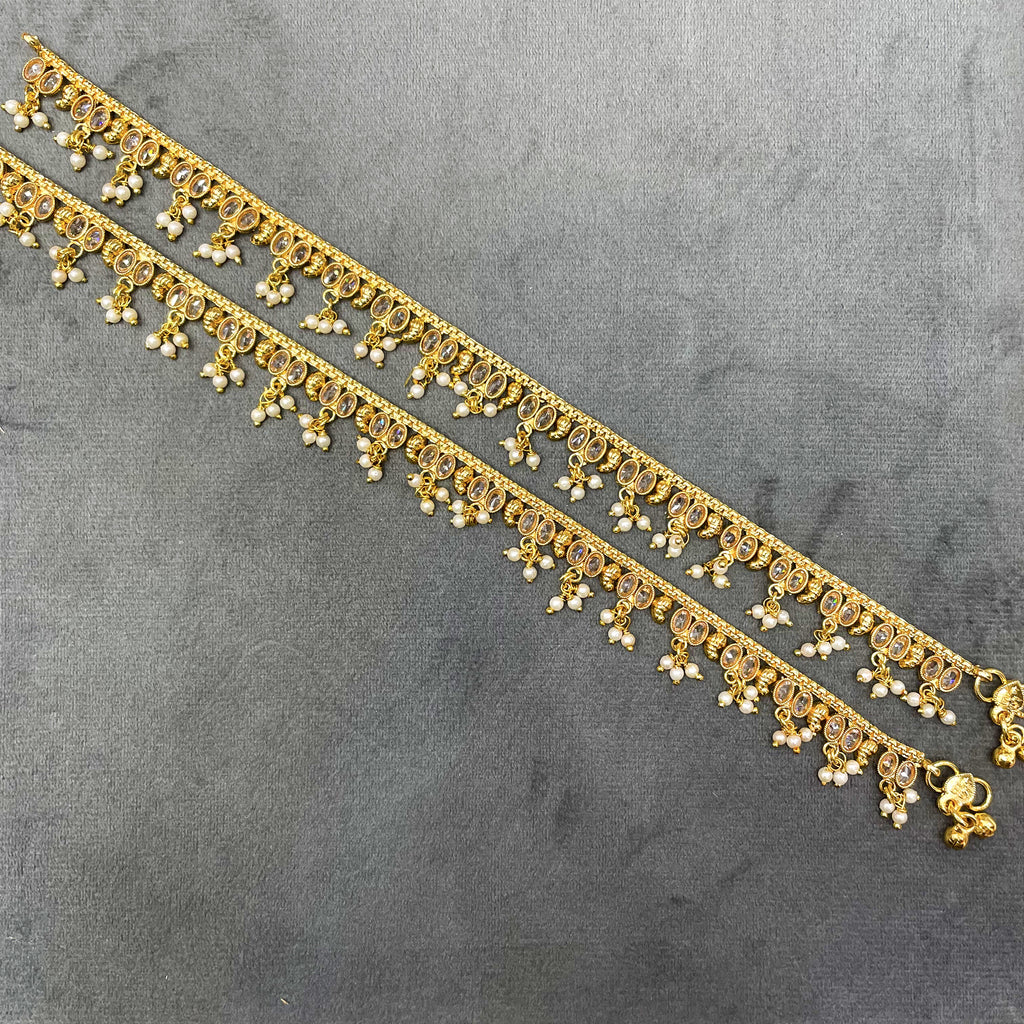 Royal Bloom Polki Copper Payal