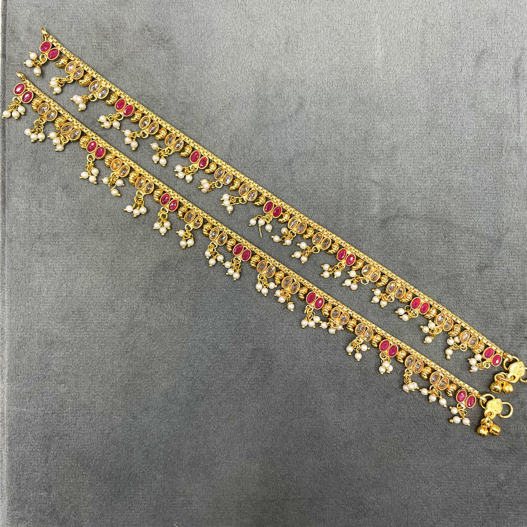 Royal Bloom Polki Copper Payal