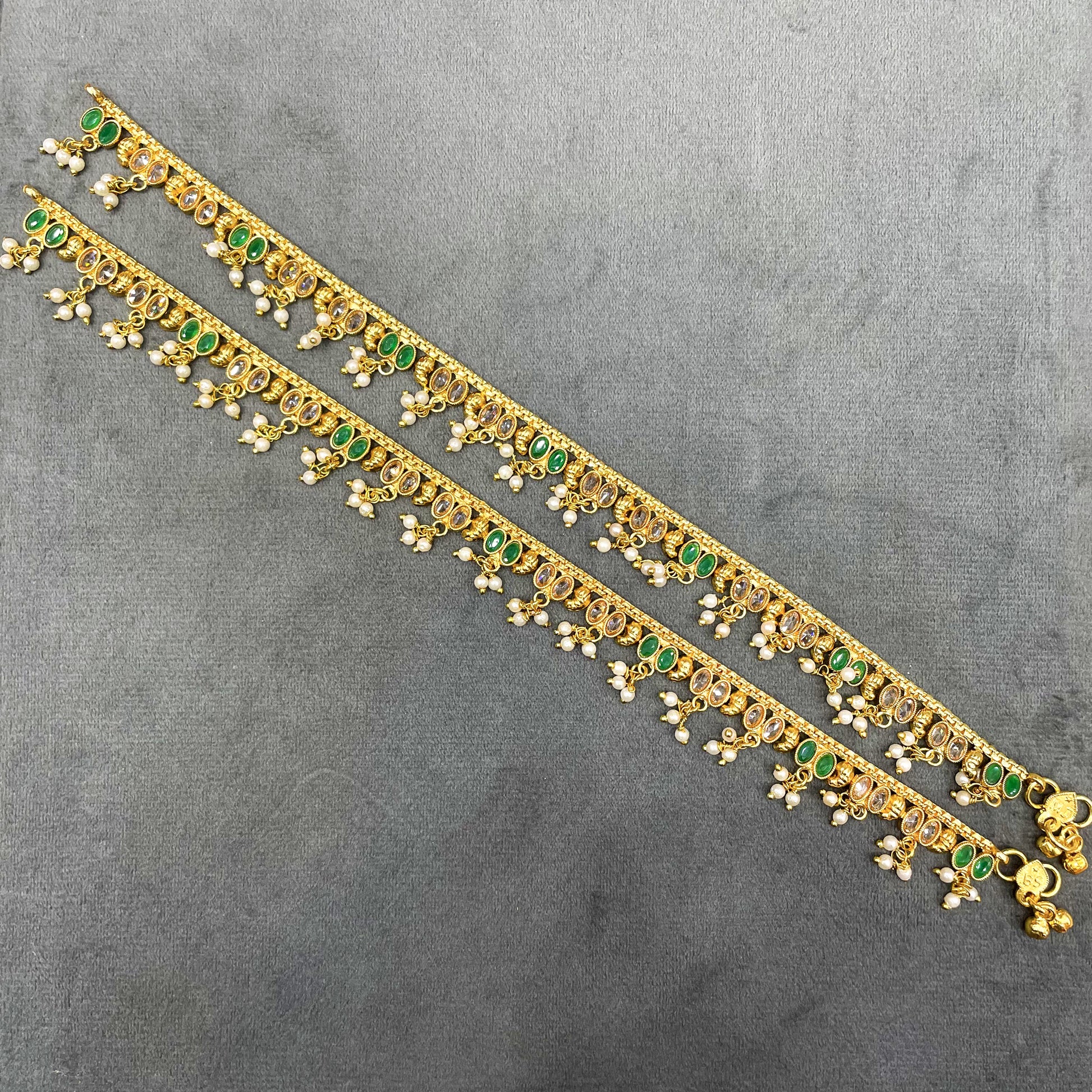 Royal Bloom Polki Copper Payal