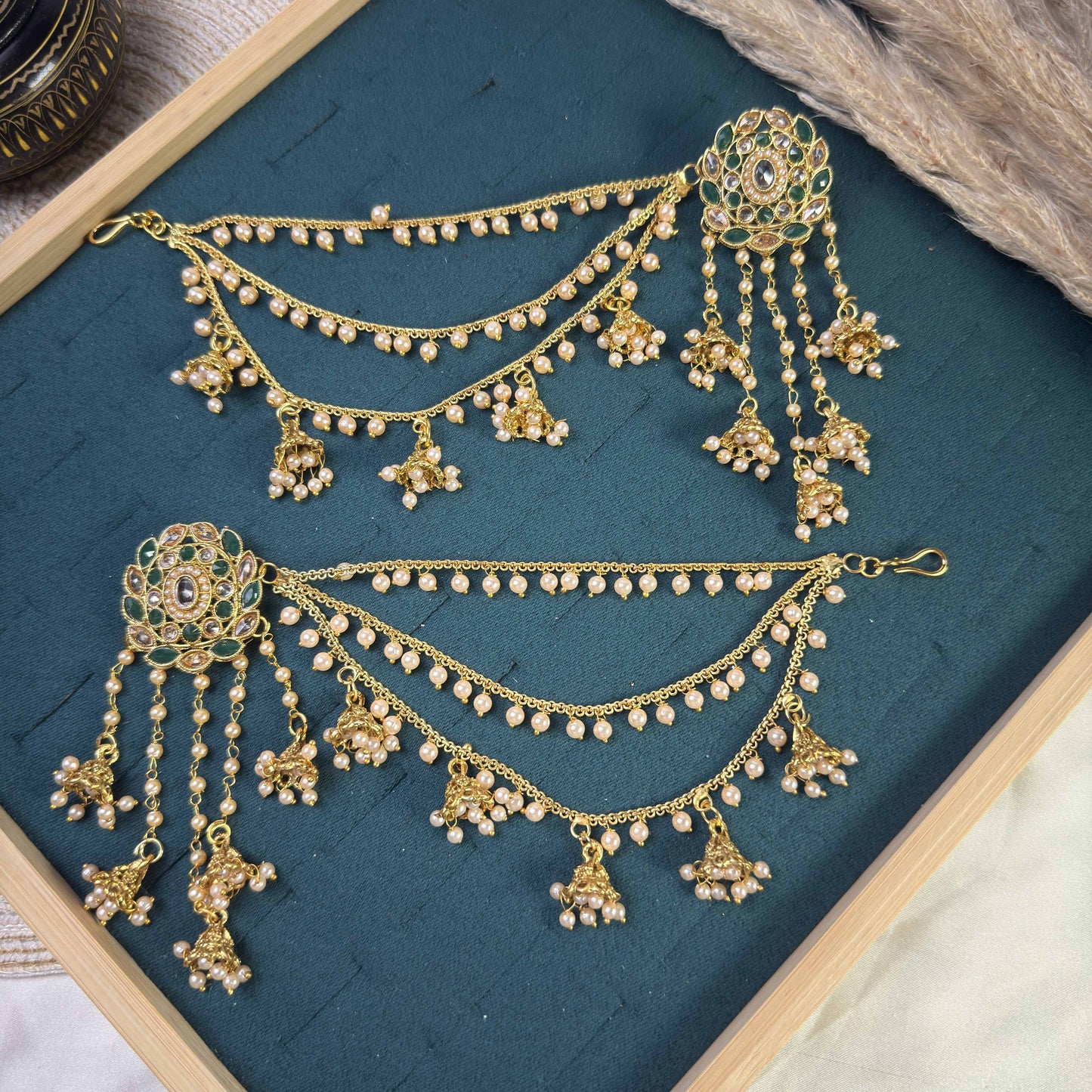 Golden glow polki sahara copper earring
