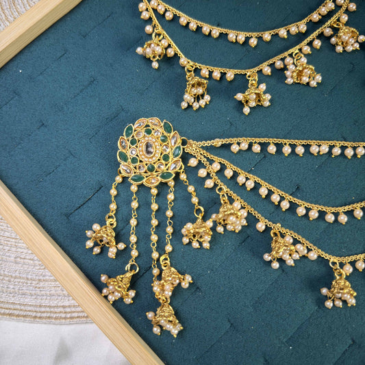 Golden glow polki sahara copper earring