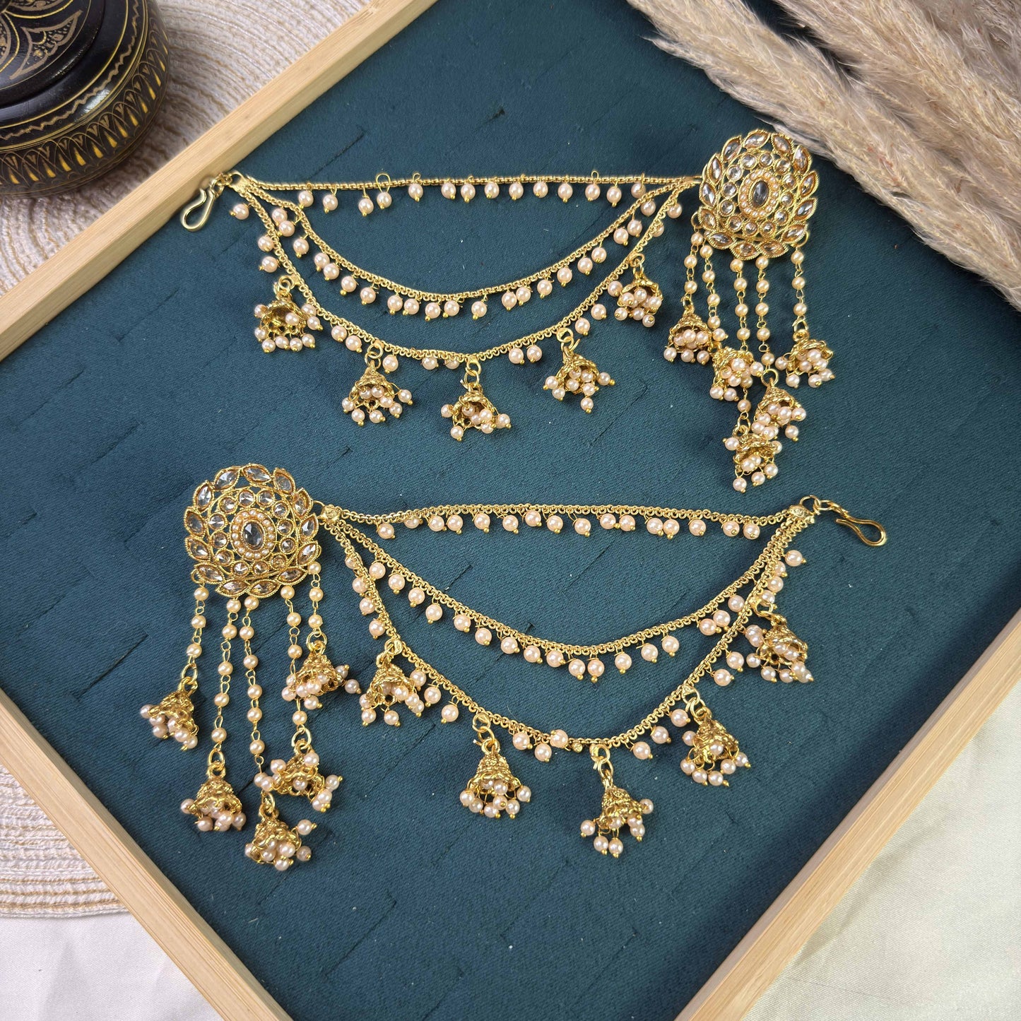 Scarlet bloom polki sahara copper earring